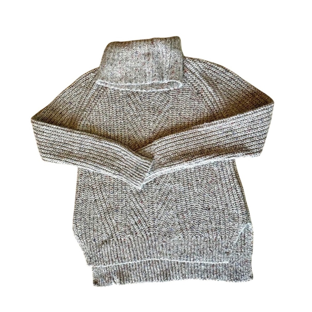 Madewell Donegal Silk Wool Blend Turtleneck‎ Sweater Oatmeal Confetti Fleck XS - Picture 9 of 9